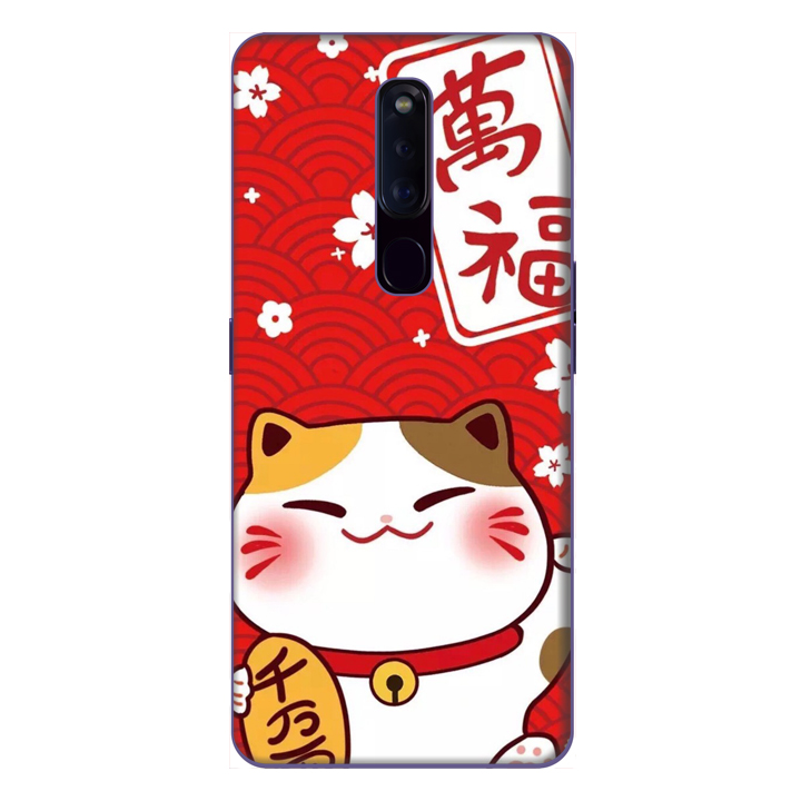 Ốp lưng điện thoại Oppo F11 Pro hình Mèo May Mắn Mẫu 4 - Hàng chính hãng