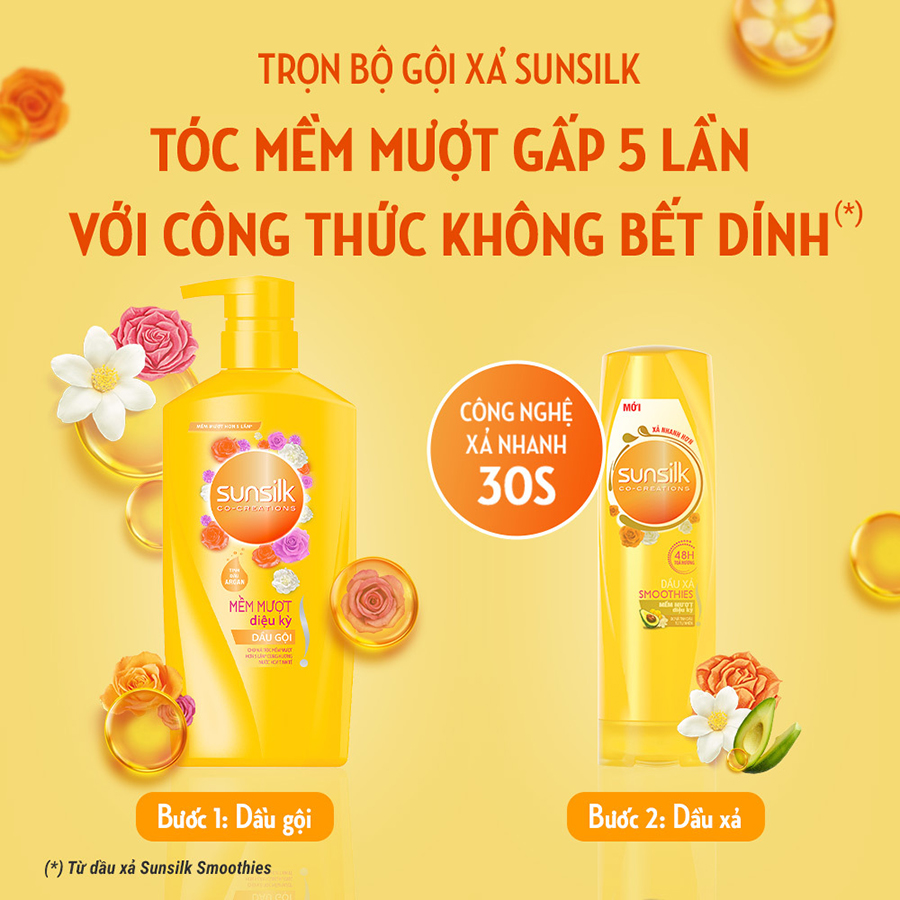 Combo Dầu Gội Sunsilk Mềm Mượt Diệu Kỳ 650g Và Dầu Xả Sunsilk Mềm Mượt Diệu Kỳ 320g