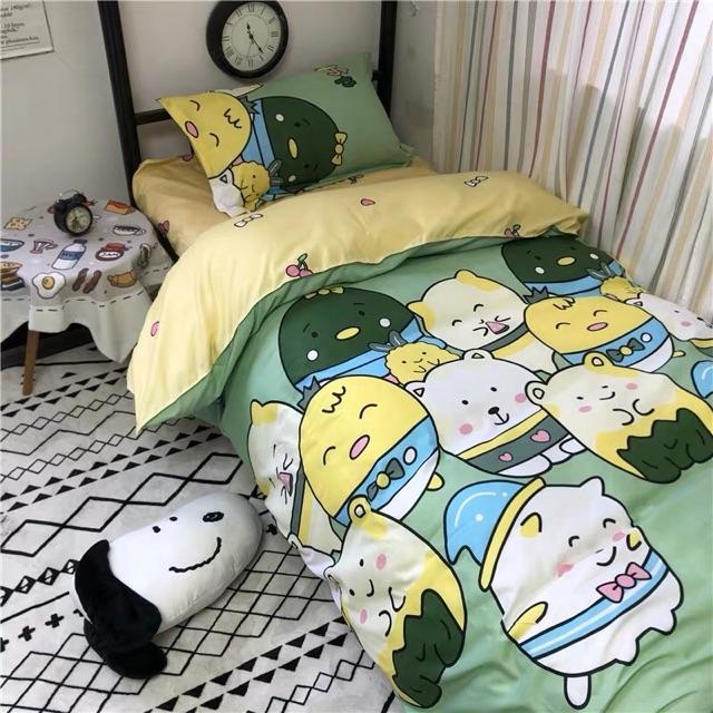 Set Cotton Poly 4 Món Con Mèo Xanh Hàng Nhập Nguyên set