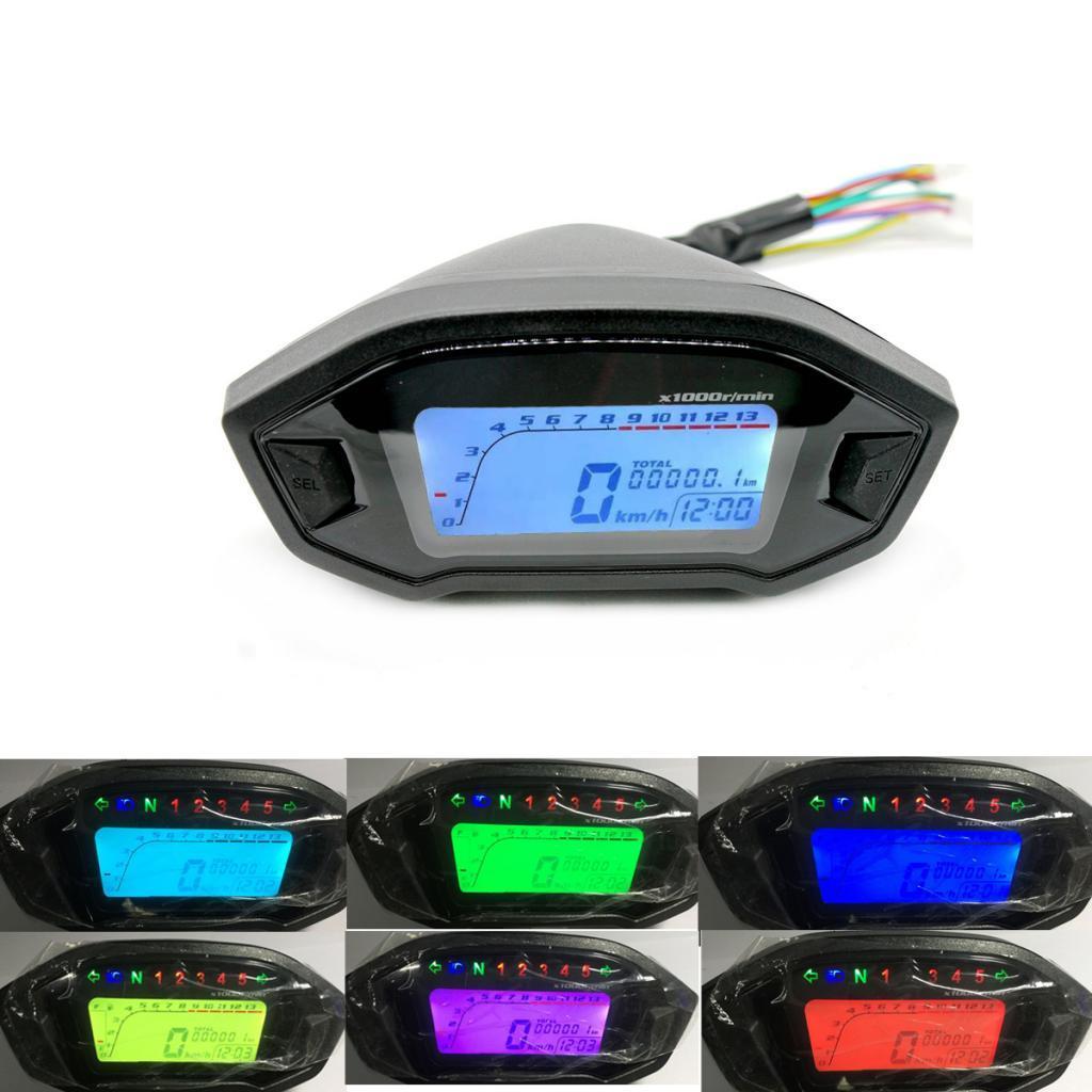 7 Color Universal Motorcycle LCD Digital   Tachometer 12V