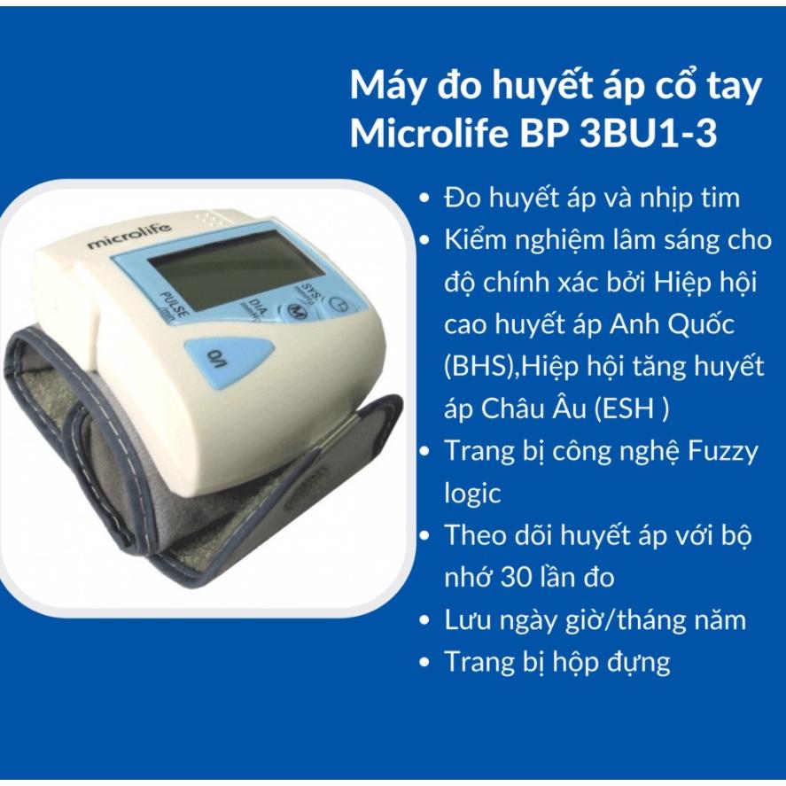 Máy đo huyết áp cổ tay Microlife BP 3BU1-3 Thiết bị y tế gia đình MEDIFA chuyên hàng CHÍNH HÃNG