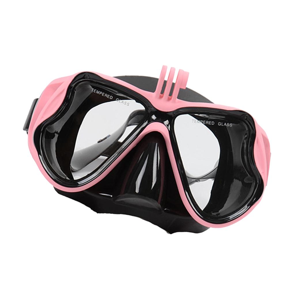 Adult Scuba Diving Mask Tempered Glasses Snorkeling Anti-Fog Goggles Pink