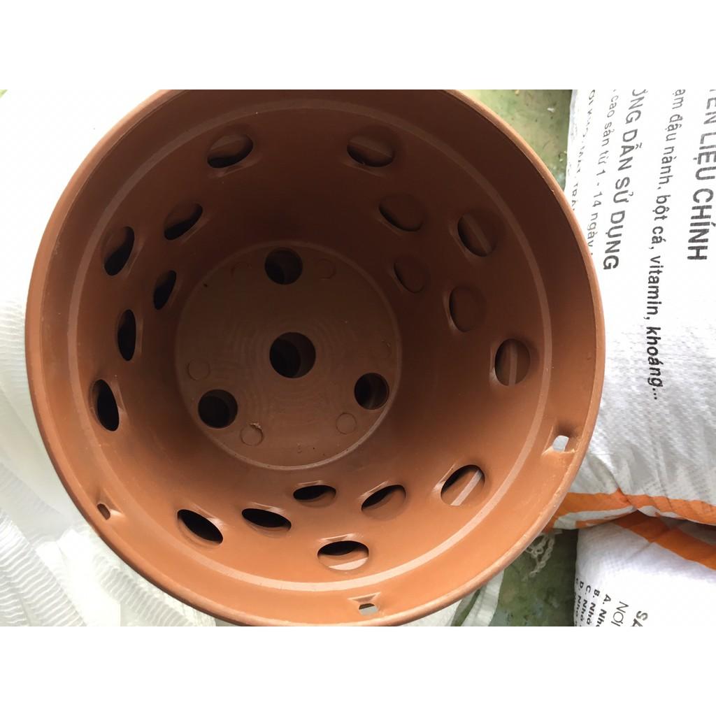 Combo 10 chậu giả đất phi 21 cao 14cm