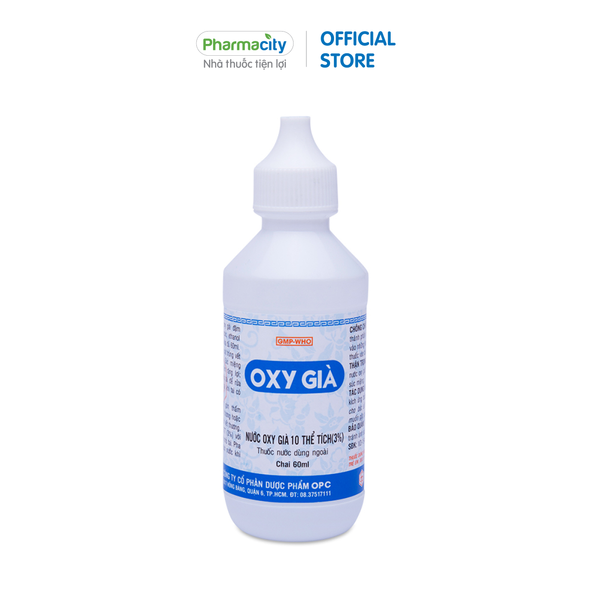 Oxy già OPC dùng súc miệng, rửa tai, sát trùng vết thương (Chai 60ml)