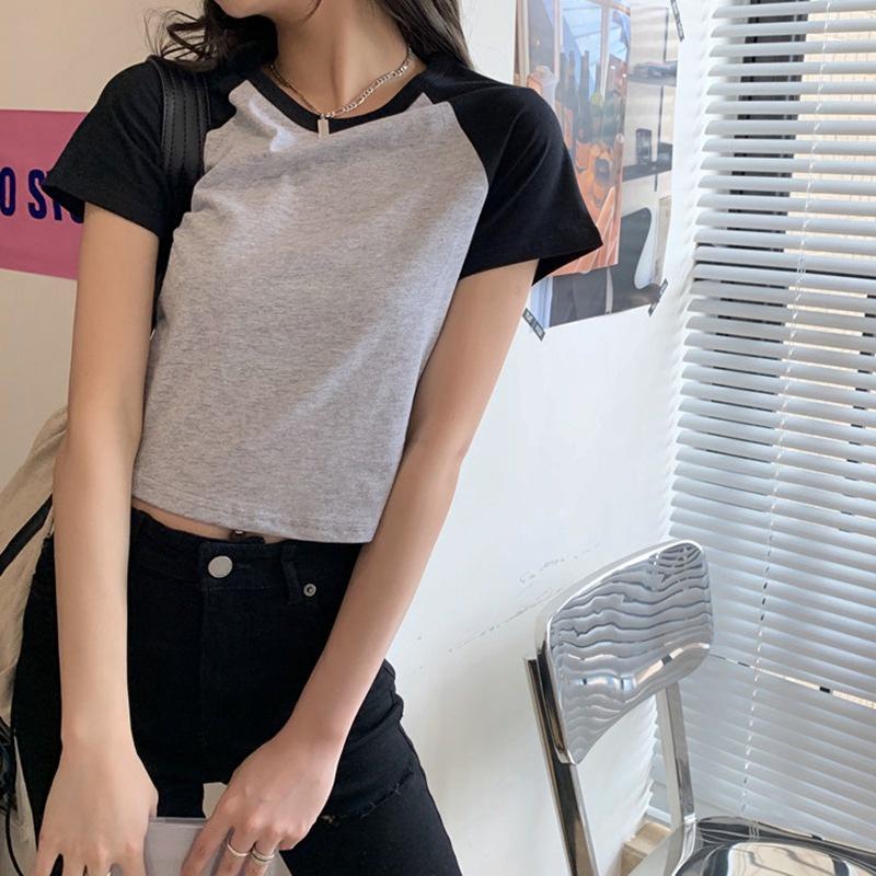 MS6680 Áo phông, áo thun nữ raplan croptop