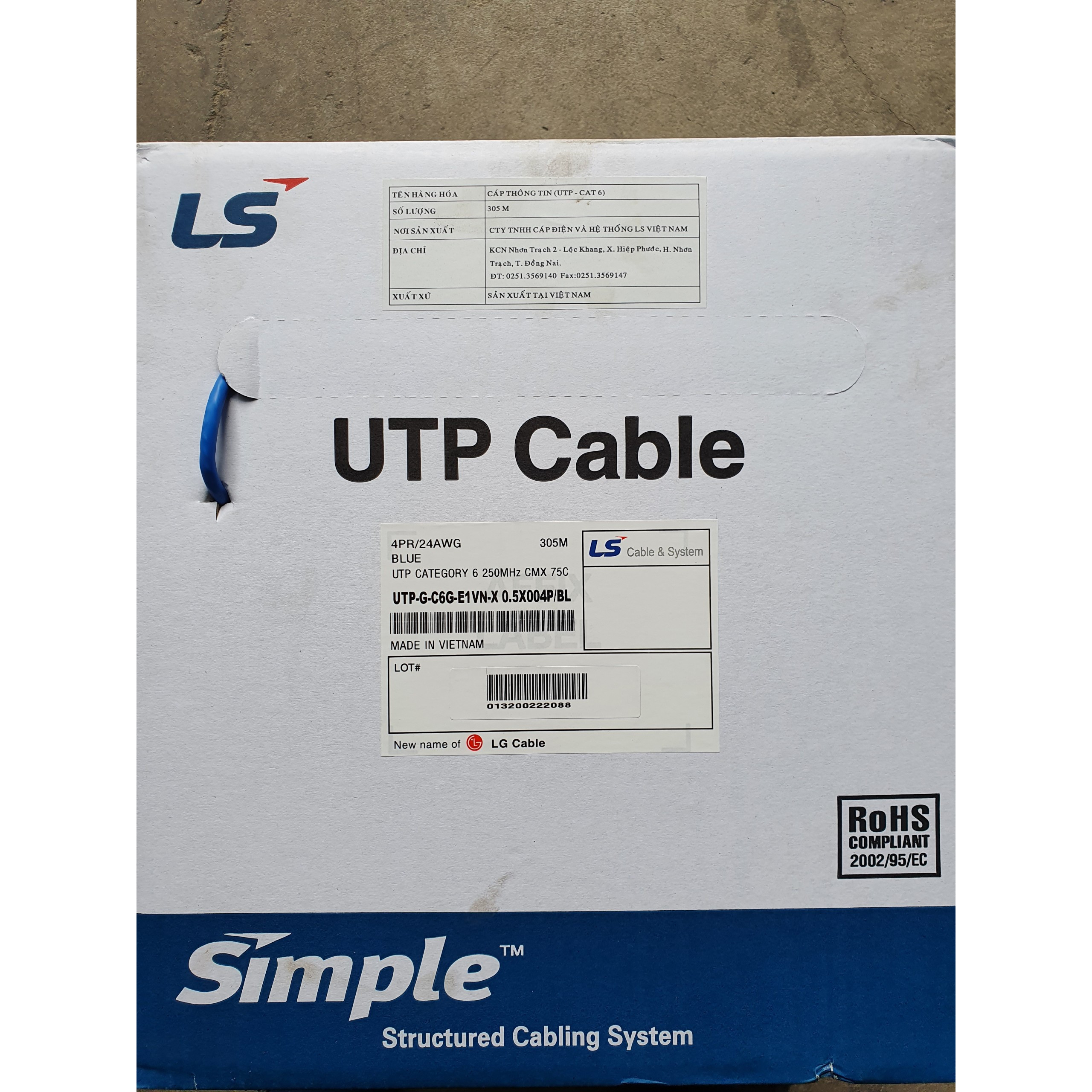 Cáp mạng LS Cat6 (305m/ 1 thùng)