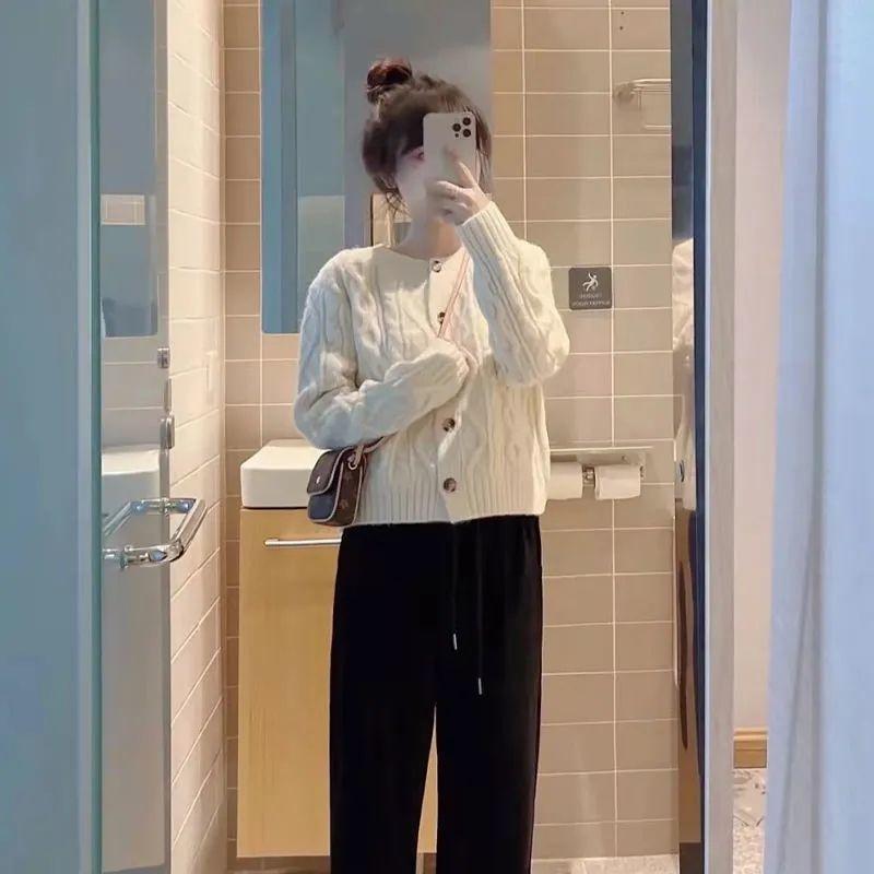 Ốp Áo Khoác Sweater Ngắn Phong Cách Mary Influencer Cabinet Xiaoxiang Thời Trang Thu Đông Mới - Quần