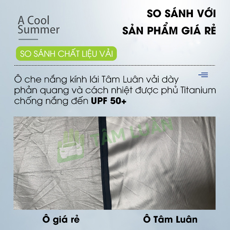 Ô che nắng ô tô gấp gọn, chống nóng kính trước chống tia cực tím UPF 50+ TÂM LUÂN Chổi lau tẩm dầu - Hàng chính hãng