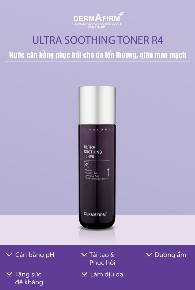 Nước cân bằng Labo Dermafirm - Ultra Soothing Toner R4 (200ml) phục hồi cho da giãn mao mạch