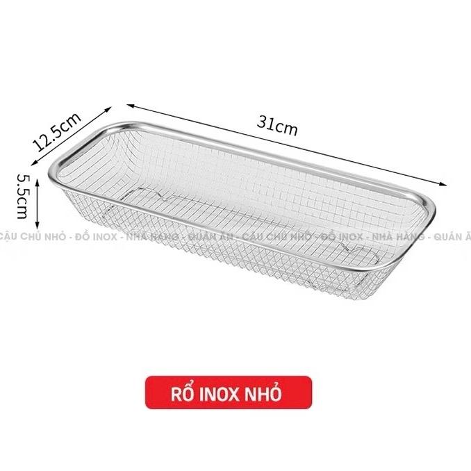 [ANHOTSHOP] Rổ Lưới Inox 304 Có Chân – Rổ Inox Đa Năng Ráo Dầu Nước, Đựng Rau Củ Đũa Tiện Lợi (Loại 1)