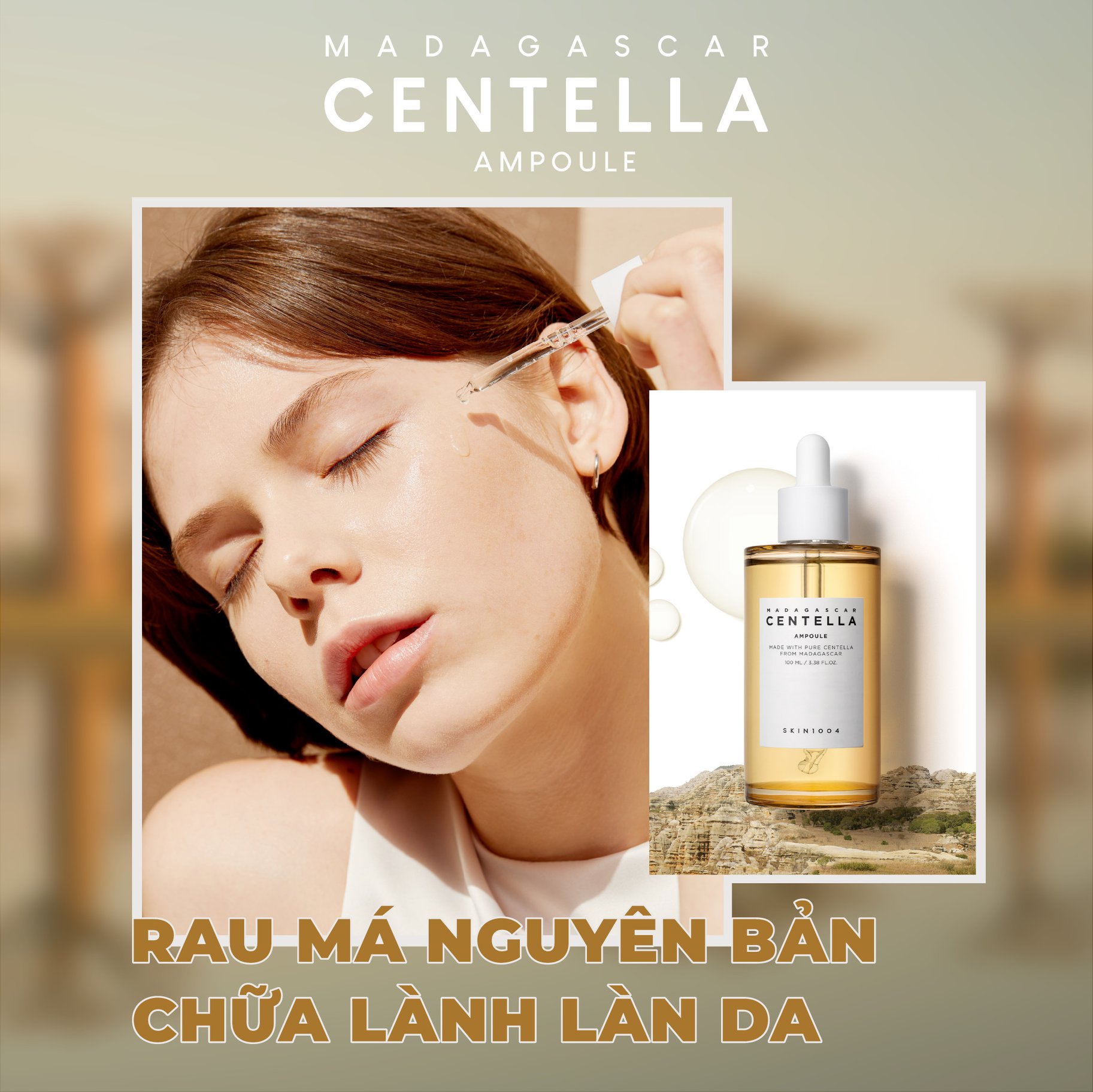 Tinh Chất Rau Má Giảm Mụn, Phục Hồi Da Skin1004 Madagascar Centella Asiatica 100 Ampoule 50ml