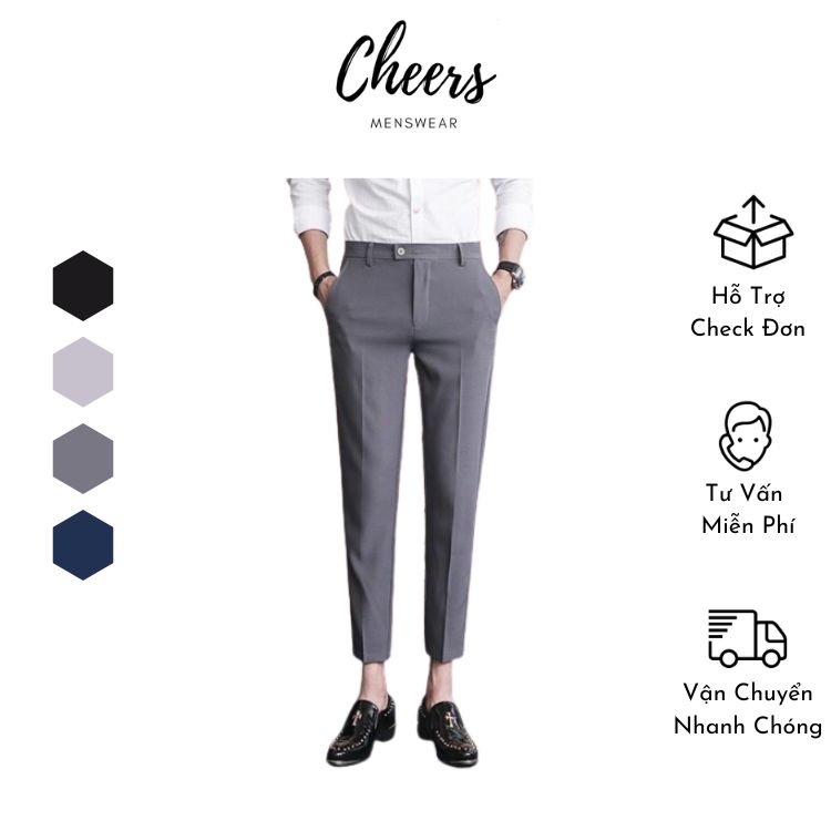 Quần Âu Nam Dài- Quần Tây Nam Cheers Chất vải Cao Cấp form Regular phù hợp dân văn phòng, học sinh, sinh viên