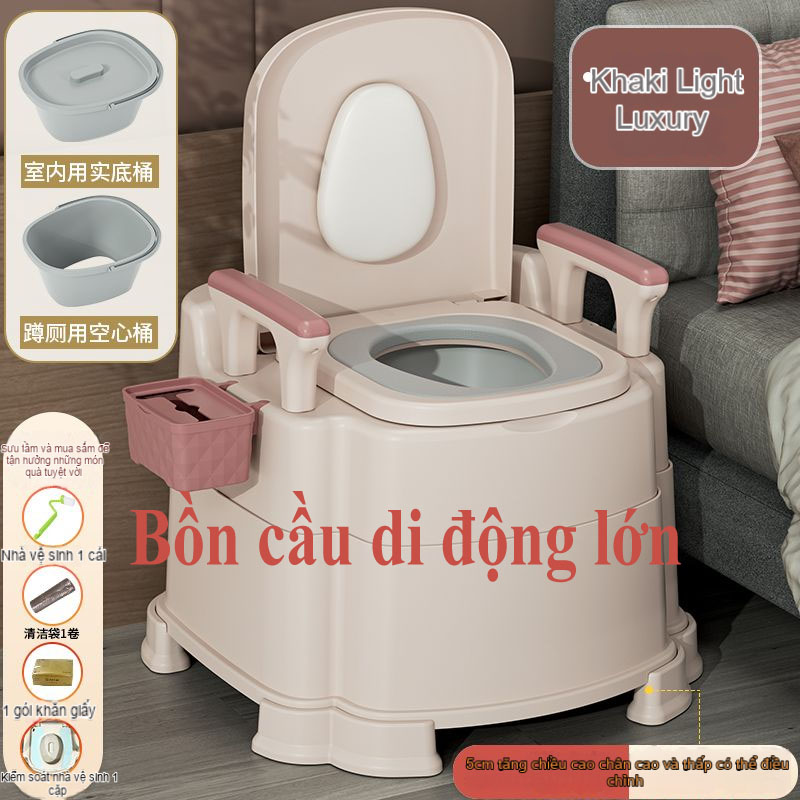 Ghế Ngồi toilet Khử Mùi Tiện Dụng 2 chức năng loại lớn, Tolet, Bồn cầu di động cao cấp có tay vịn, tựa lưng đệm, có hộp giấy, siêu chịu lực dành cho trẻ em, người già, phụ nữ sau sinh - Ftaky