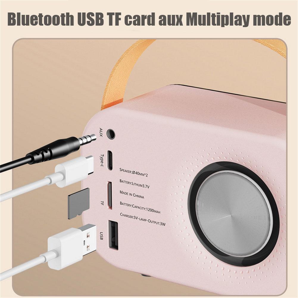 Phong cách cổ điển Loa tương thích với Bluetooth Máy nghe nhạc Âm thanh nổi Trang trí di động Loa mini Máy nghe nhạc du lịch Màu sắc: Hồng