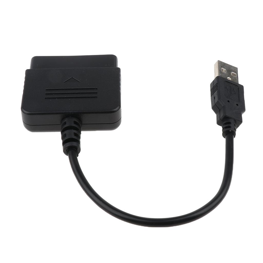 USB Controller Adapter Converter Cable For Sony PlayStation 2 PS2 To PS3/PC - Black
