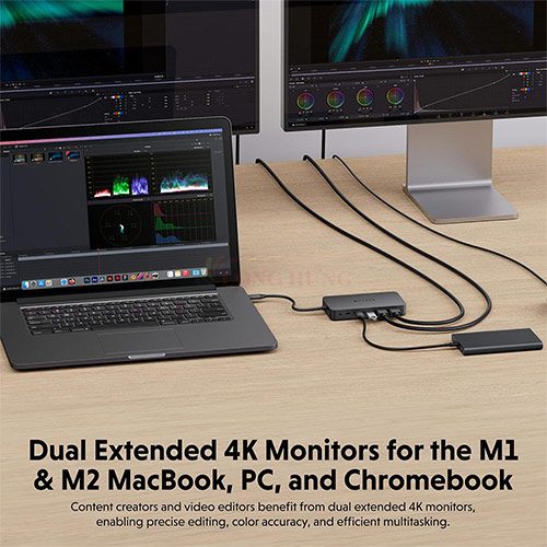 Cổng chuyển đổi HyperDrive Next 7-in-1 USB-C Dual Monitors HD7002GL - Hàng chính hãng