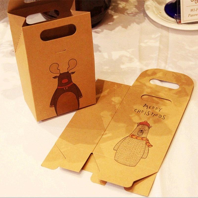 Túi giấy kraft đựng bánh kẹo in họa tiết Giáng sinh