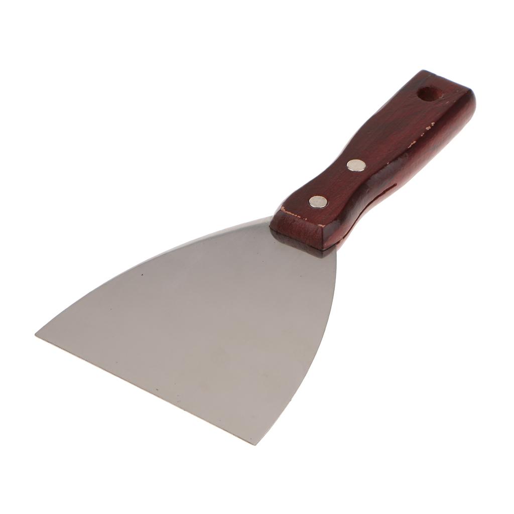Thickened Stainless Steel Wood Handle Putty  Paint Scraper 100mm