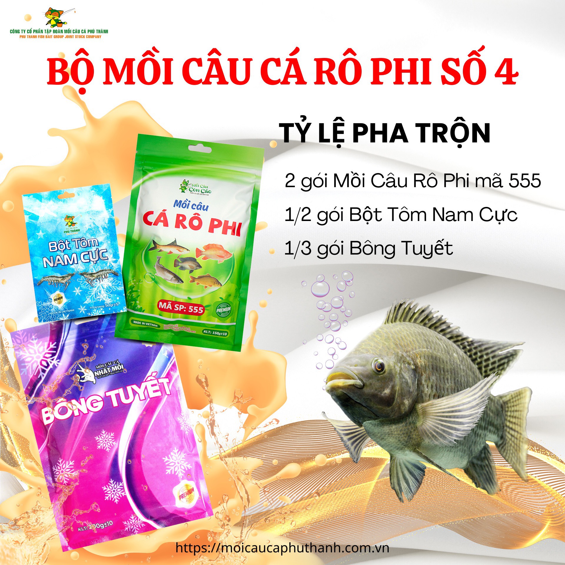 Bộ Mồi Câu Cá Rô Phi Số 4