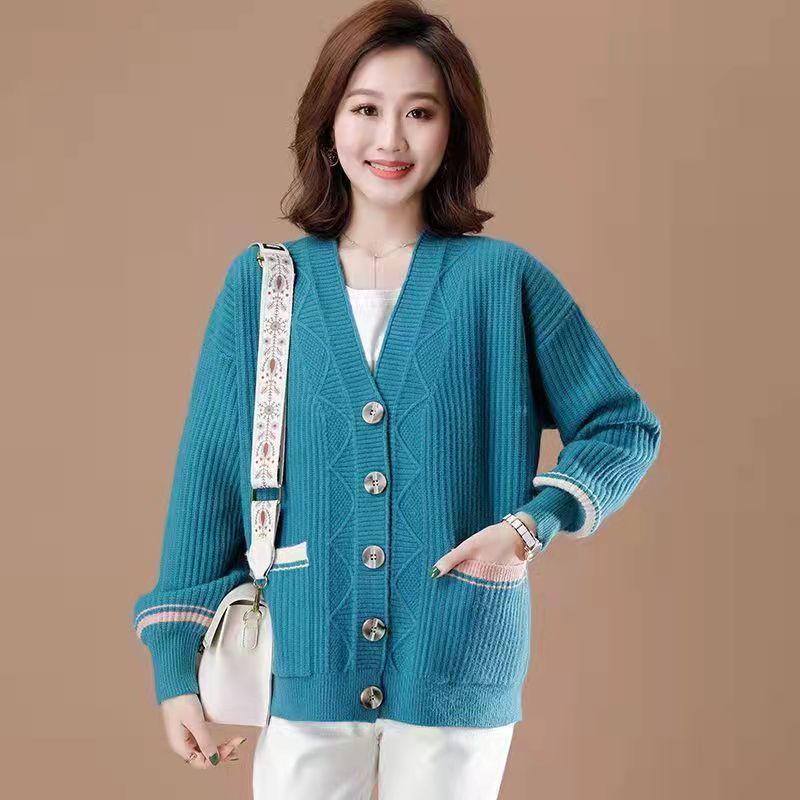 Áo khoác len dáng ngắn, áo len cardigan nữ cổ V phong cách hàn quốc