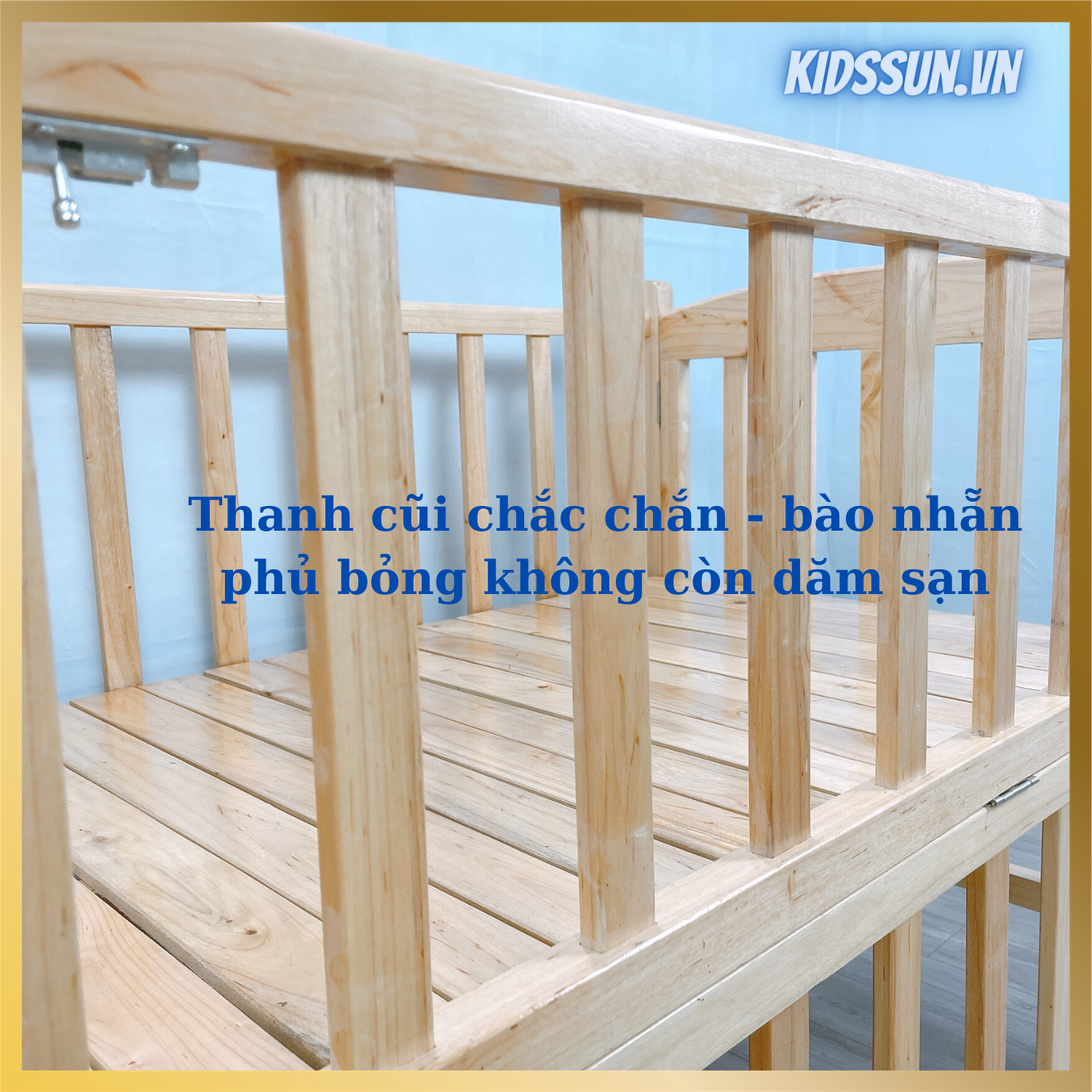 Nôi Cũi Gỗ Quế Màu Tự Nhiên Giường Cũi Cho Bé Kích Thước [120x80x96cm] Chịu Tải Lên Tới 60kg Dùng Cho Bé Tớ 3 4 Tuổi Tặng Kèm Bánh Xe Hàng Xuất Khẩu