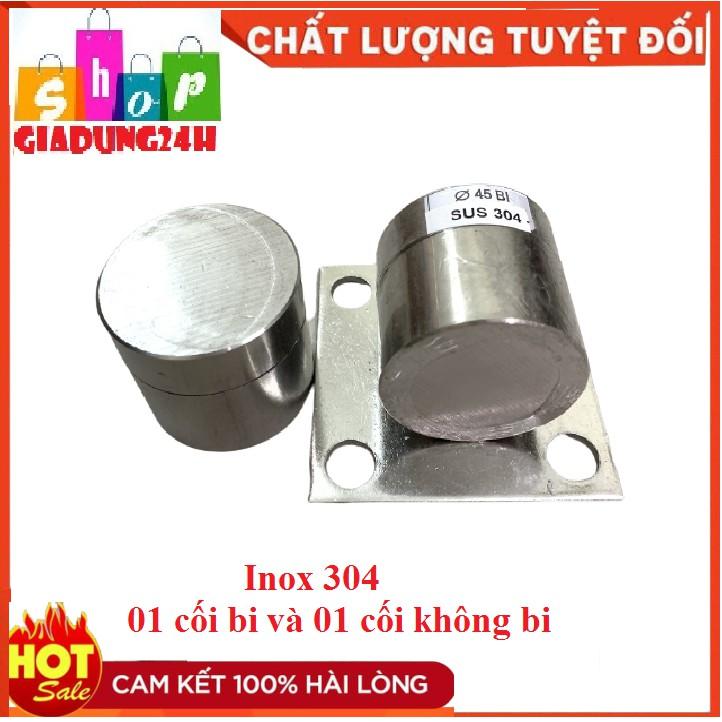 {Inox 304 Ø38,Ø45}Bộ bản lề cối xoay 360º siêu chịu tải - Inox Ø38,Ø45 - Dùng cho cửa 2 cánh