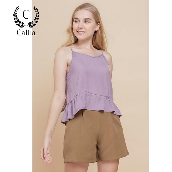 Áo hai dây nữ Callia String purple cổ V (Tím nhạt)