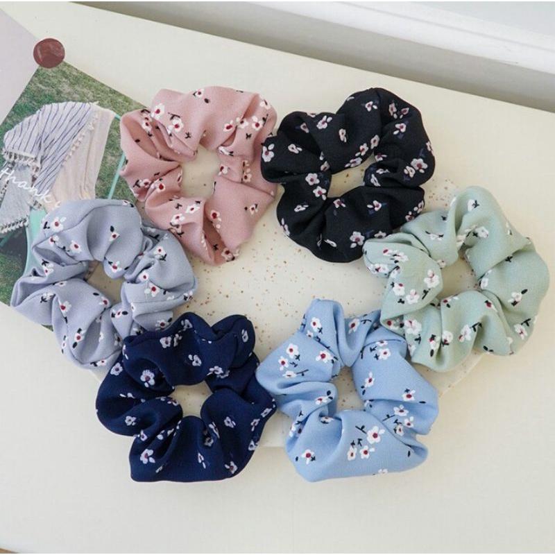 Scrunchies vải mềm màu sắc phong cách thơi thượng Hàn quốc 