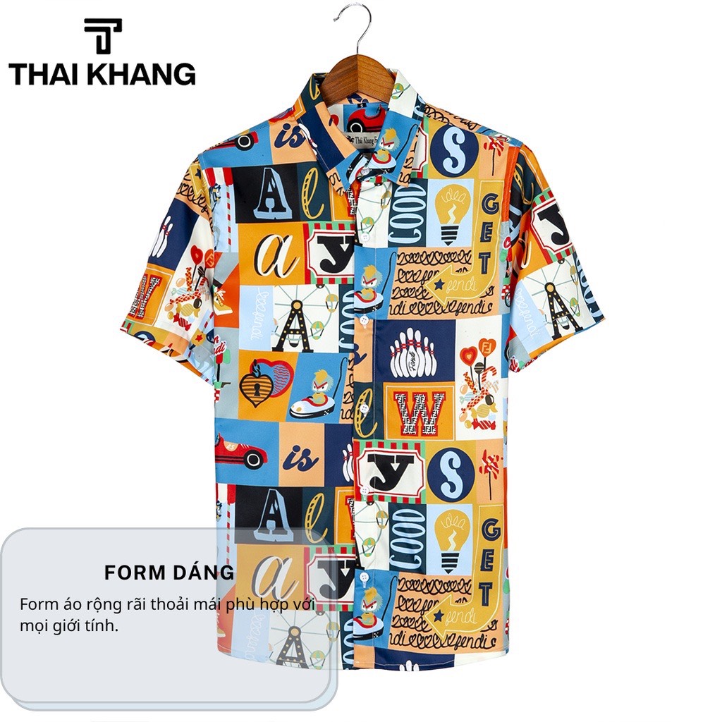Áo sơ mi nam nữ vài lụa mềm họa tiết ALWAYS đẹp đi biển áo nhóm co giãn thấm hút cực mát