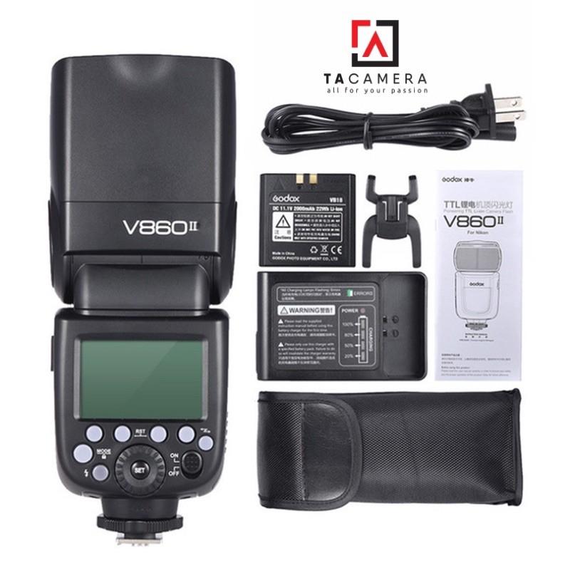 Đèn Flash Godox V860 II-TTL cho Canon/Nikon/Sony/Fuji - Tặng Kèm Omi - Hàng Chính Hãng