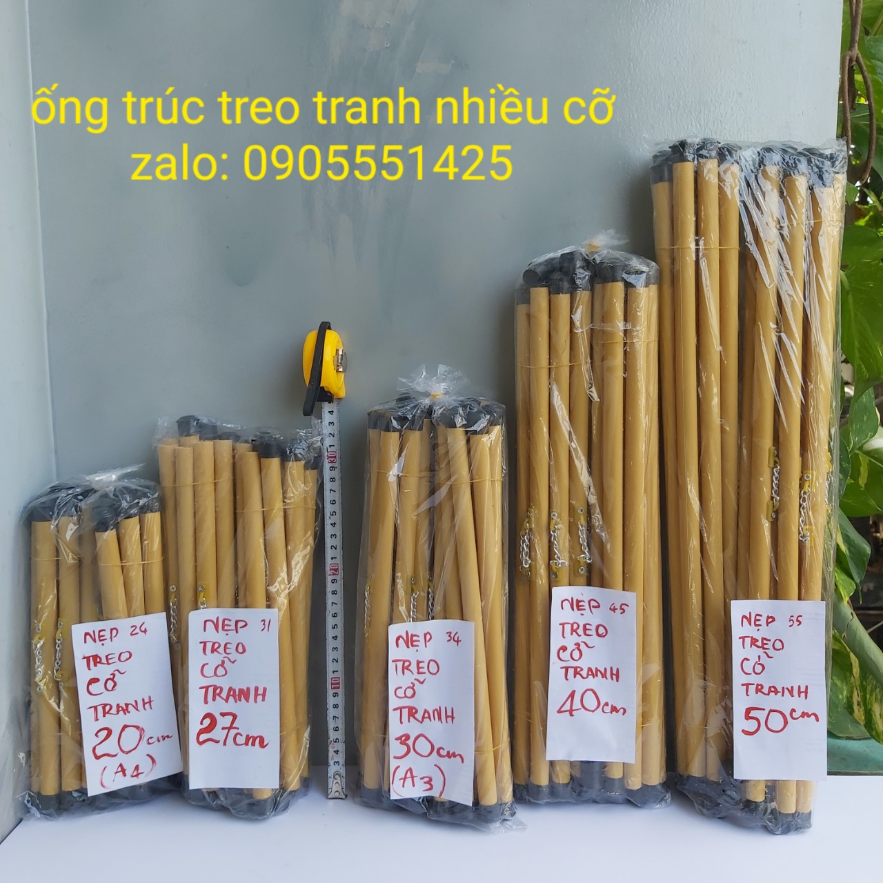 1 BAO ống trúc(nẹp) treo ảnh . Nẹp (ống trúc ) treo giấy thư pháp .Ống trúc(nẹp) treo tranh, treo lịch tường. Dài 31cm