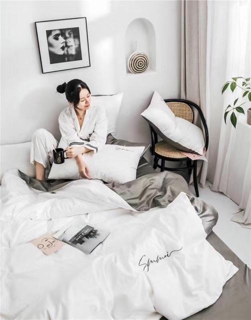 Set Chăn Ga Gối Lụa Tencel SUMOI Hàng Nhập Khẩu Cao Cấp 4 Món