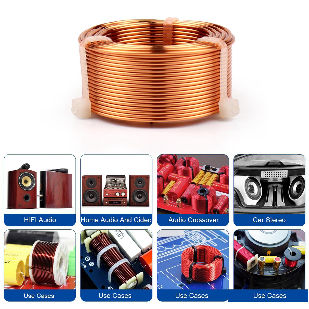 1 Cái lõi không khí Cuộn cảm đồng không oxy 1.0mm 0.1mH-3.1mH DIY Loa Đeo chéo cuộn cảm Cuộn dây phân tần Điện cảm Màu sắc: 1.0mm 3.1mH