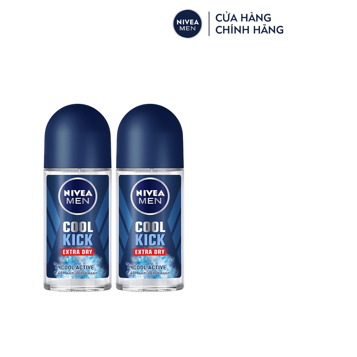 Bộ 2 Lăn Ngăn Mùi NIVEA MEN Cool Kick Mát Lạnh Thơm Năng Động (50 ml)