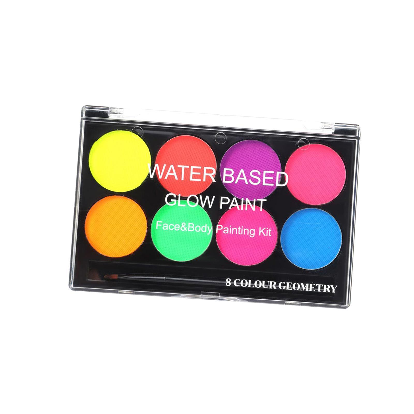 Face Body Paint Facepaint 8 Colors with Painting Brush Face Painting Pigment for Halloween Party Dress up Festival
