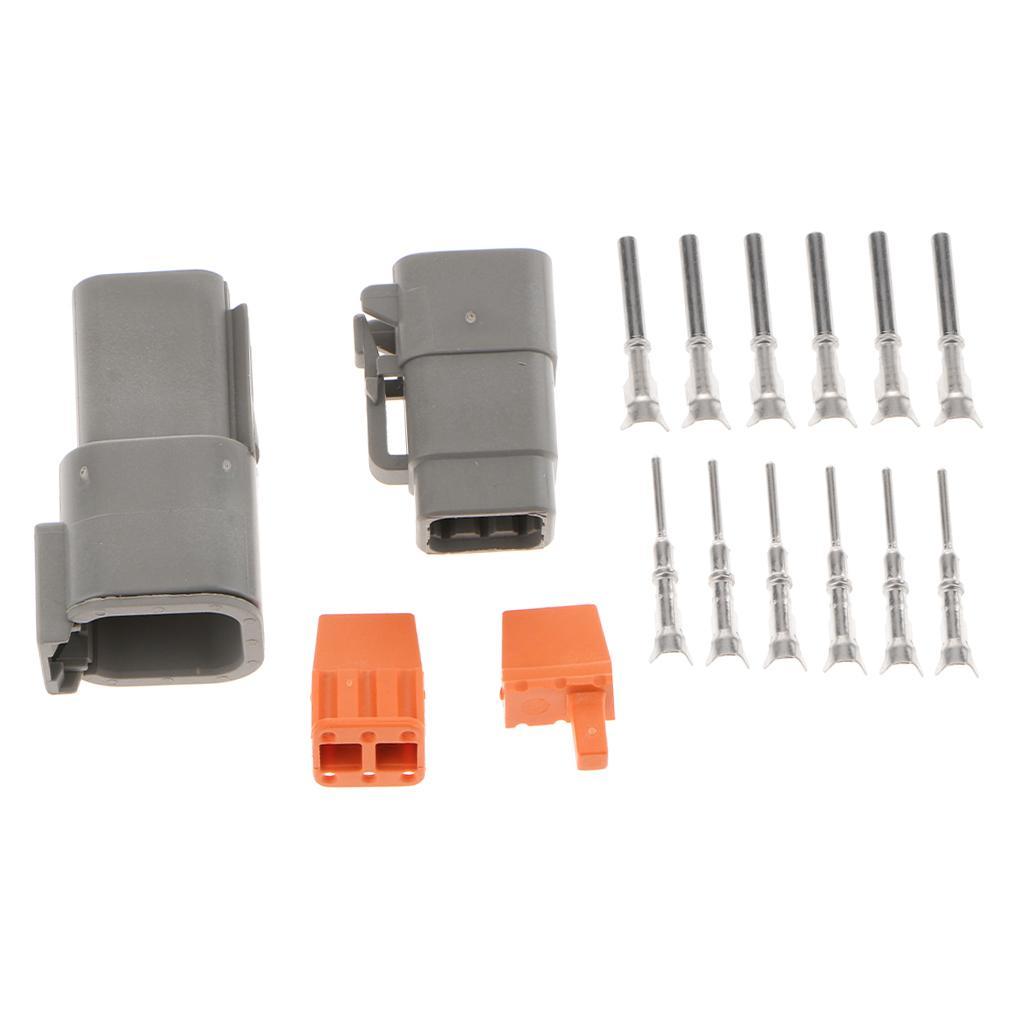 1 Set 6Pins Way Sealed Waterproof Electrical Wire Connector  Terminals