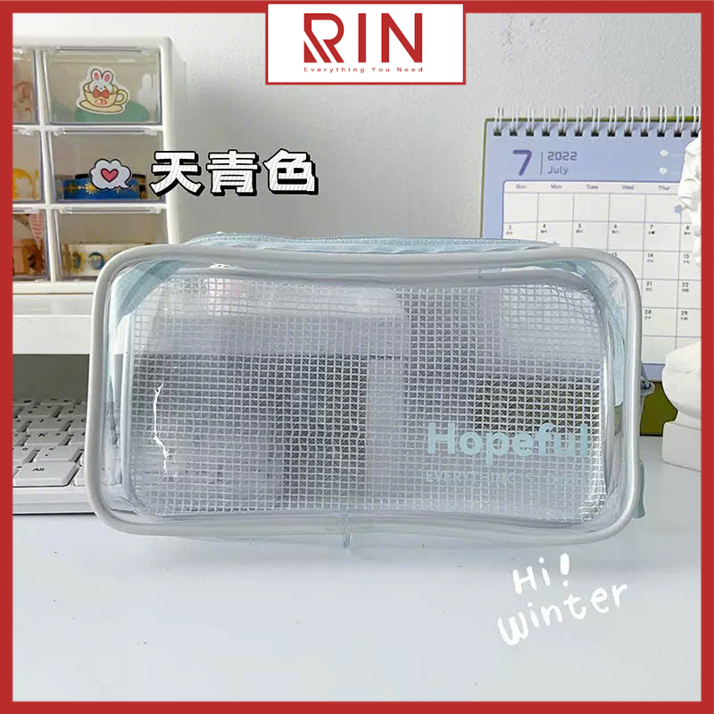 Hộp đựng bút viết / túi đựng đồ dùng trong suốt Minimalism đa năng