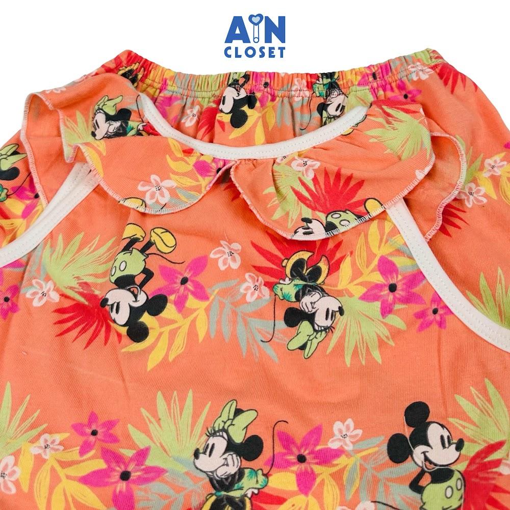 Bộ quần áo Ngắn họa tiết Chuột Cam thun cotton - AICDBGCTCTFP - AIN Closet