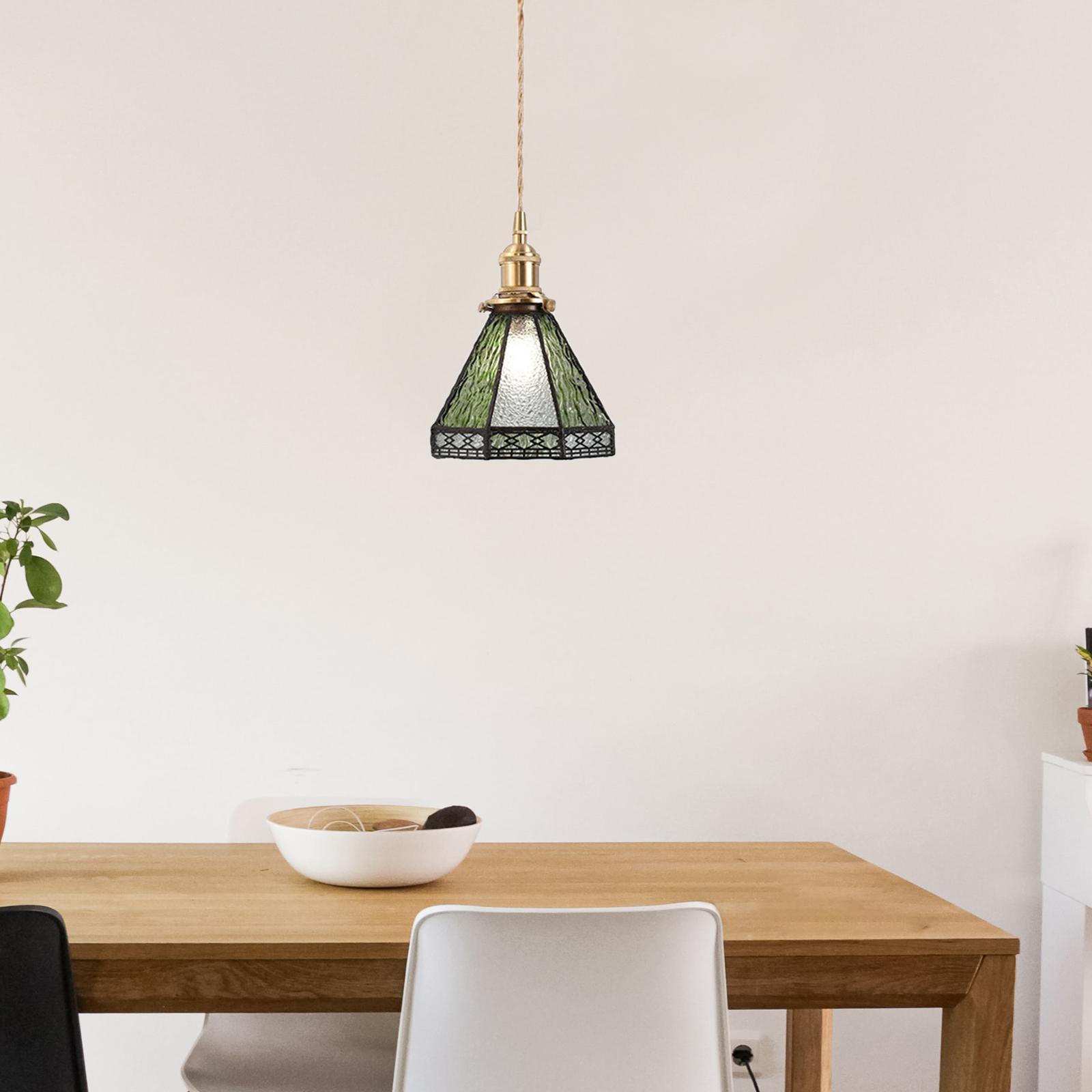 Boho Pendant Light Glass Shade Hanging Chain Ceiling Lights Decorative Pendant Lighting for Kitchen Island Indoor Porch Stairway Living Room