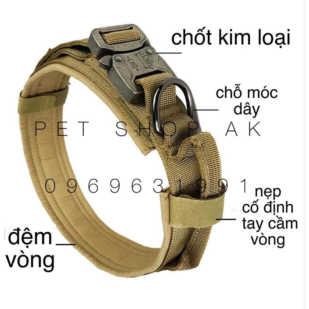 Vòng cổ chó to chốt kim loại bấm đẹp độc, lót đệm bảo vệ cổ chó