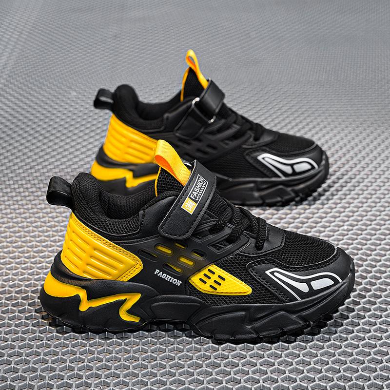 Giày Trẻ Em Ngoài Trời Giày Bé Trai Giày Đi Bộ Giày Trẻ Em Thể Thao Thoải Mái Giày Chạy Bộ Cho Bé Gái Color: M2022Black blue-mesh Shoe Size: 33