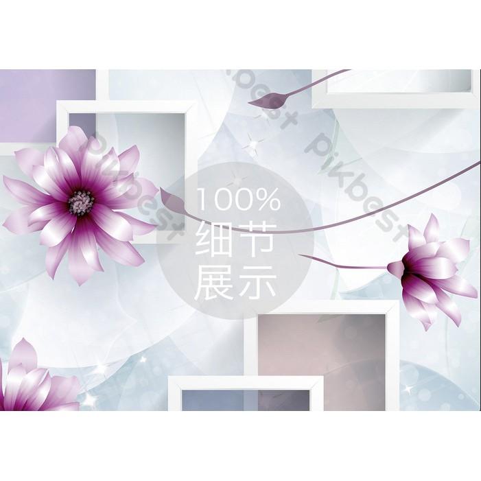 Tranh dán tường Hoa tường hiện đại sắc màu sang trọng, tranh dán tường 3d hiện đại MS1137511