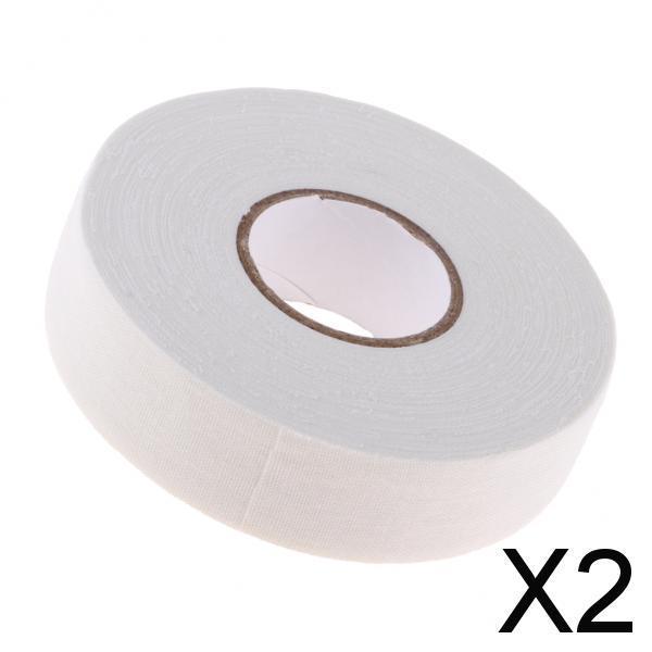 2x1 Roll Waterproof Adhesive Ice Hockey Cloth Tape Stick Handle Grip   White