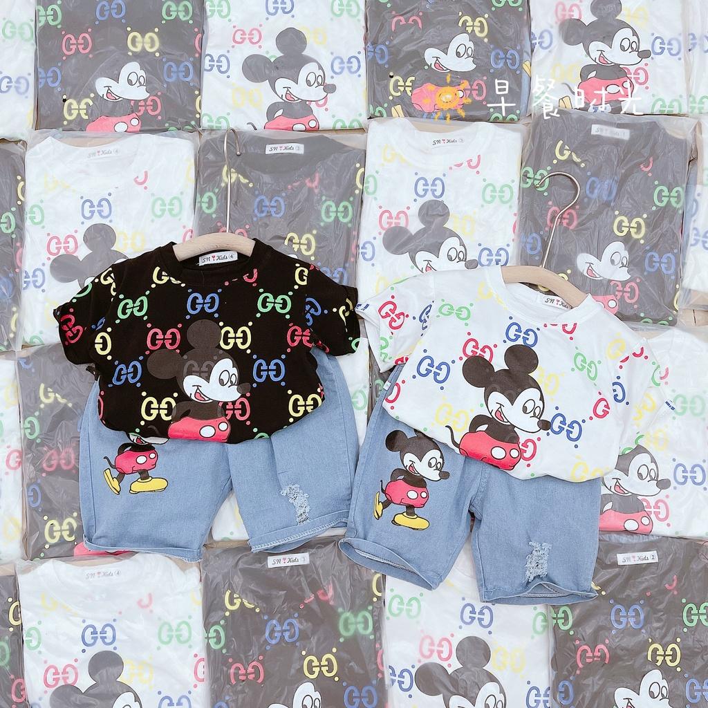 Bộ quần áo bé trai Mickey tràn thân quần jean