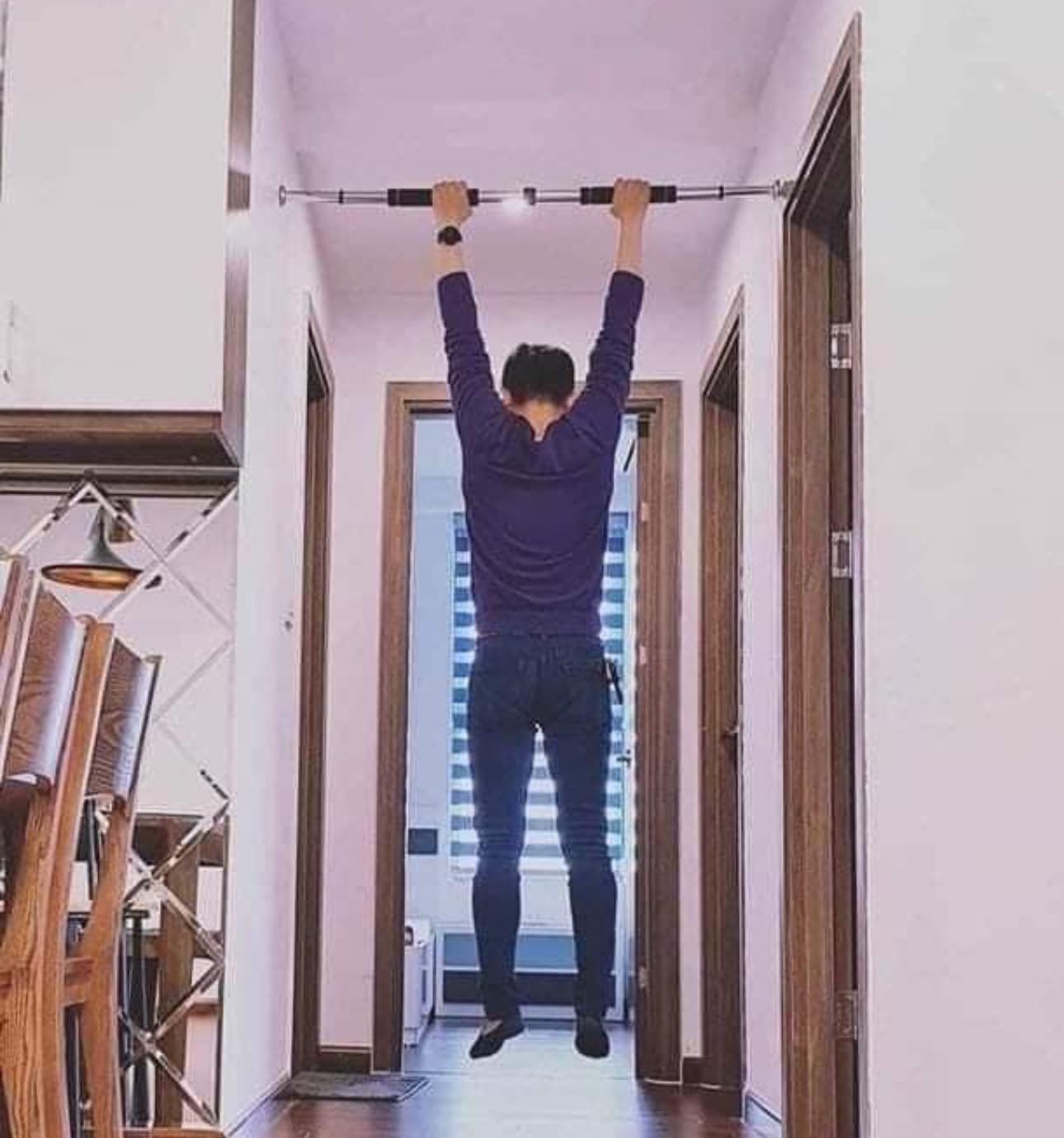 Xà Đơn Gắn Cửa, Xà Đơn Treo Trường, Độ Dài Tuỳ Chỉnh, Dụng Cụ Tập Gym, Tập Cơ Bụng, Cơ Vai