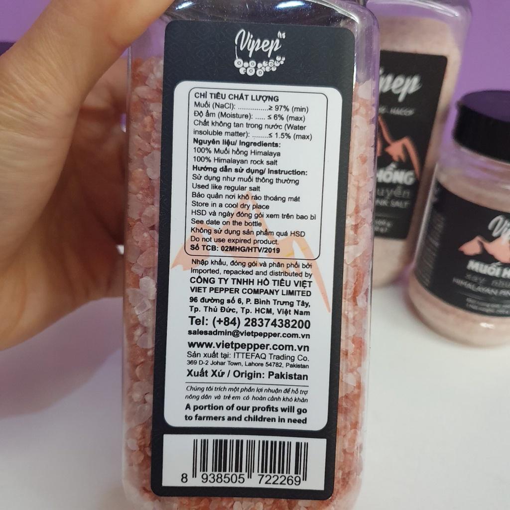 Muối Hồng Himalaya Vipep loại Hạt, Xay nhuyễn 200g đến 500g nhập khẩu