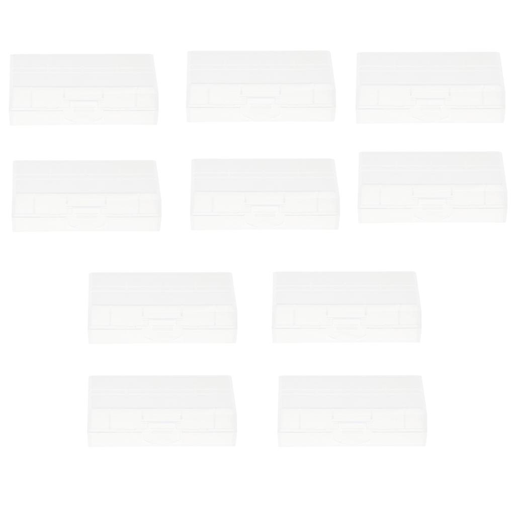 10x Clear Plastic Battery Organizer Storage Case Holder For 18650 Batteries