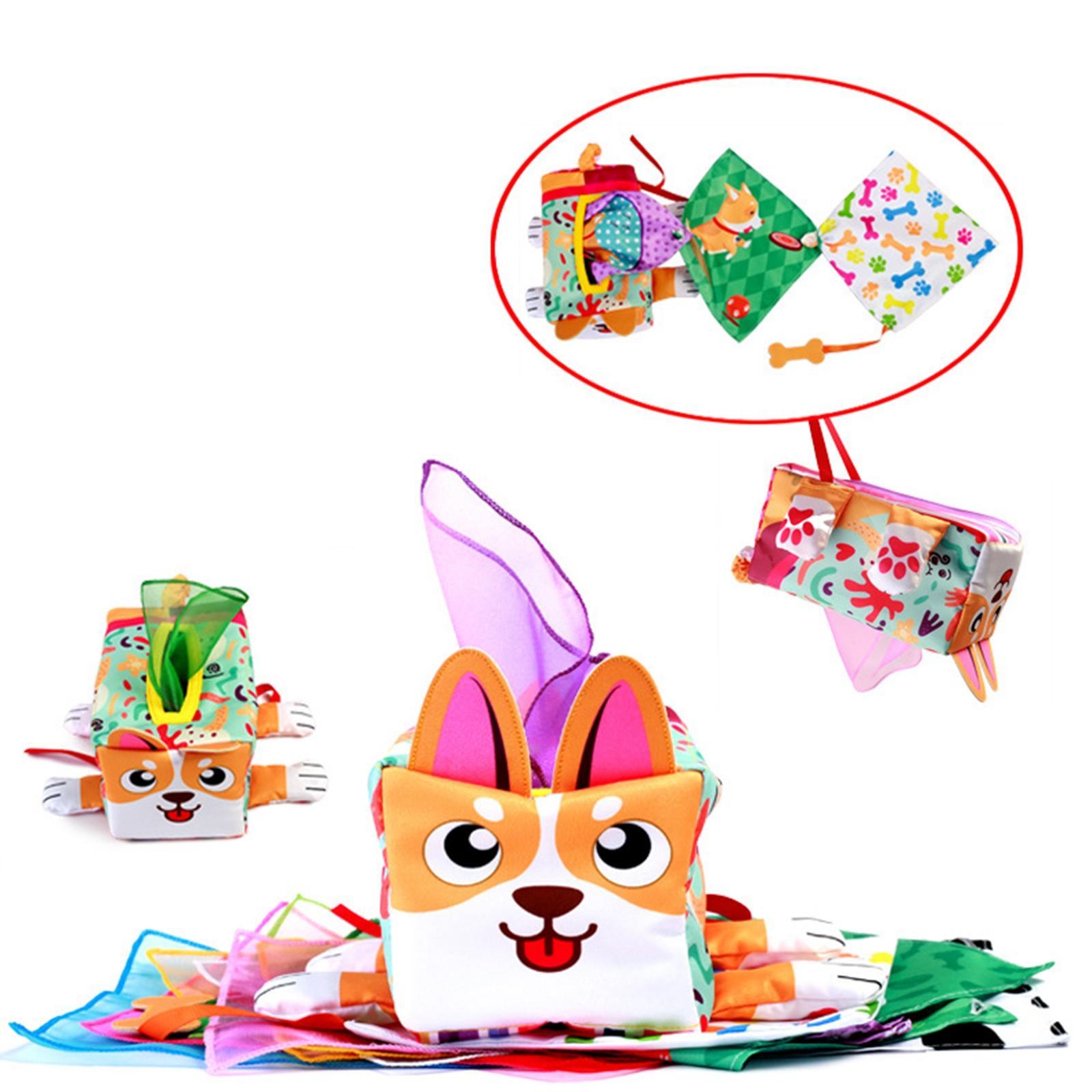 Baby Tissue Box Toy Soft Stuffed Juggling for Newborns