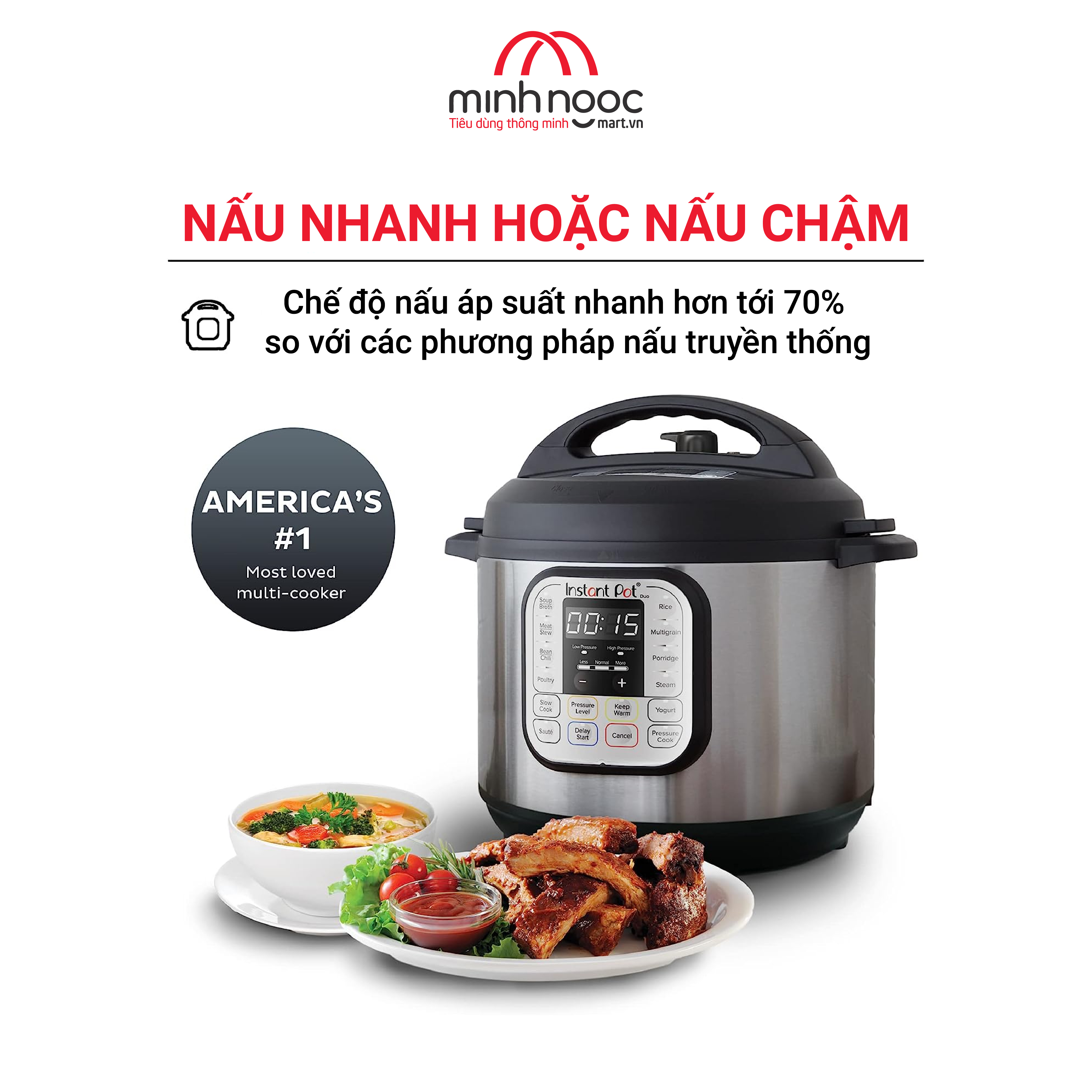 [ Hàng chính hãng Instant Pot ] Nồi Áp Suất Điện Đa Năng Instant Pot Duo 60, dung tích 5,7L, 7-in-1