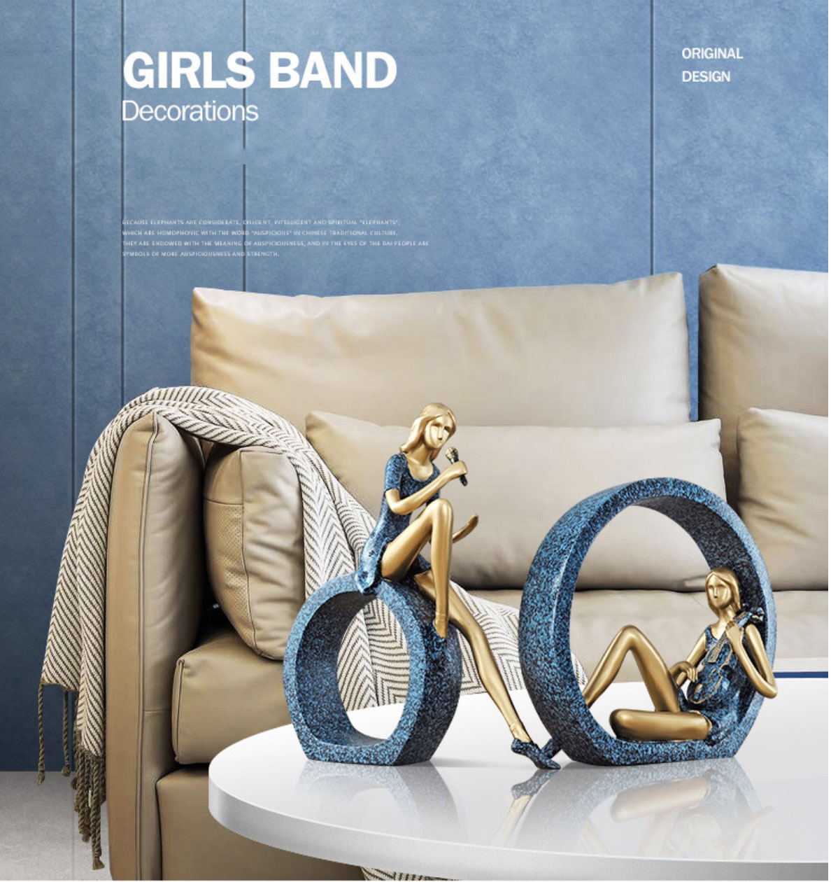 BỘ 2 TƯỢNG NGHỆ NHÂN HÁT VÀ ĐÀN GIRLS BAND - hàng cao cấp